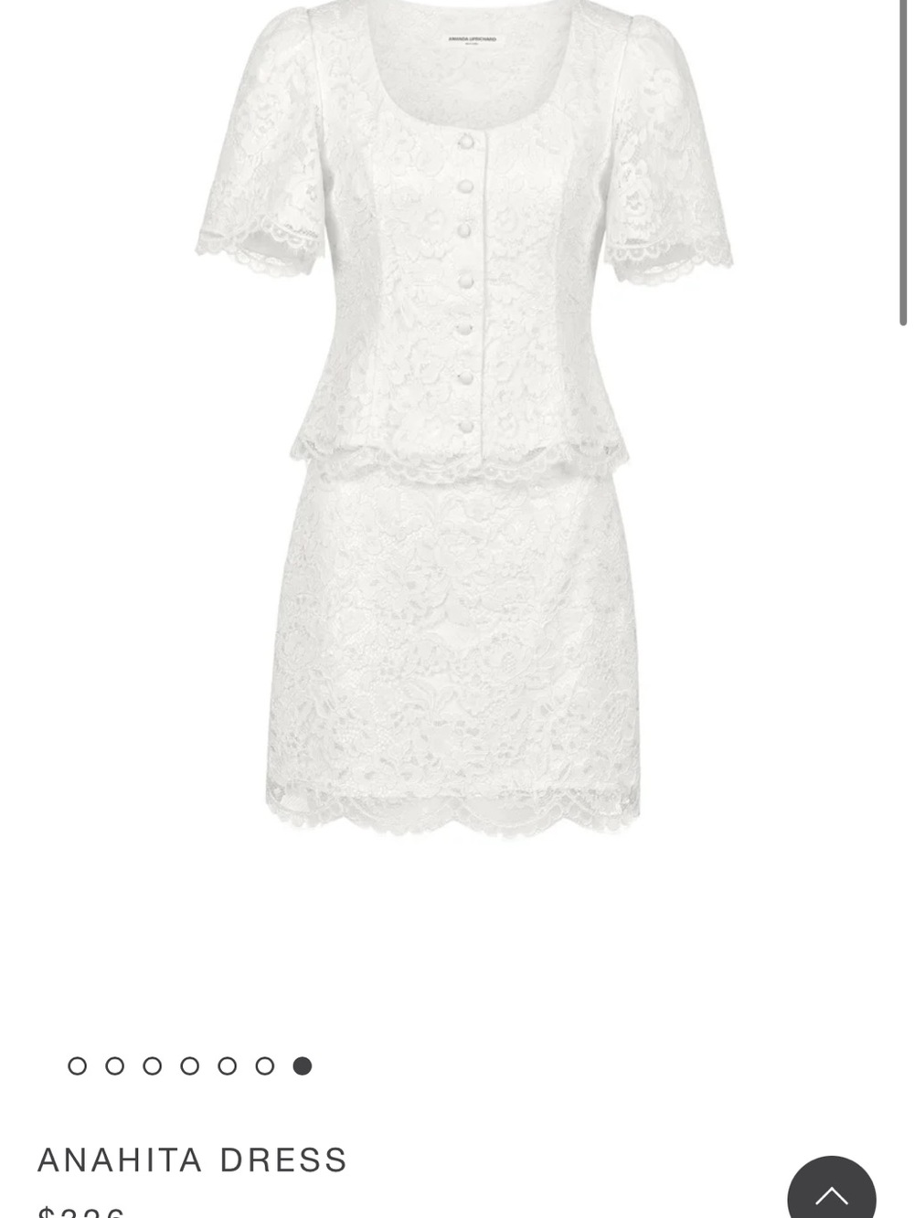 Amanda Uprichard White Lace Mini Dress